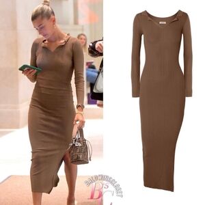 Toteme Arezzo Ribbed Midi Dress Size S